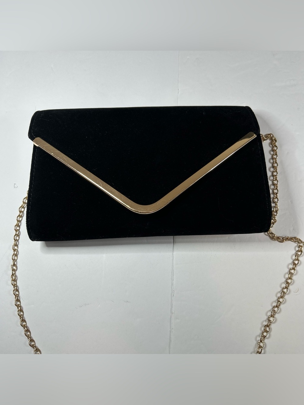 Velvet black envelope purse chain strap black crossbody special occasions